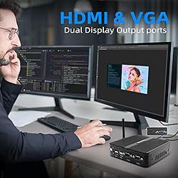 WEIDIAN Fanless PC Dual NIC, Mini Desktop Computer