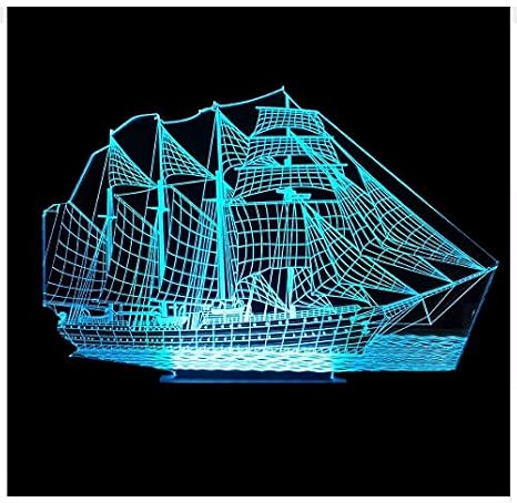 Il Regalo 3d Ha Condotto La Barca A Vela Della Luce Notturna
