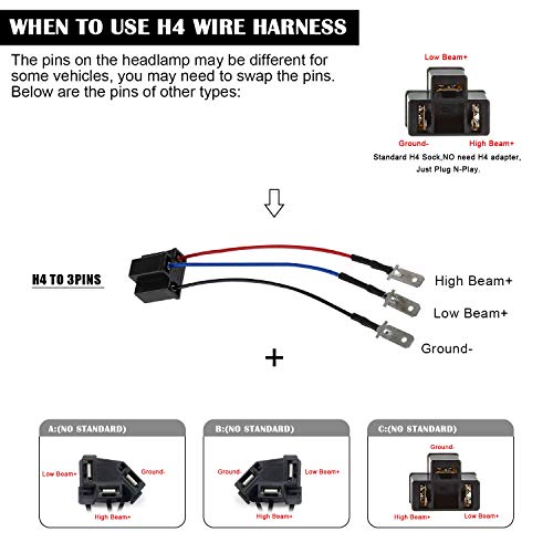 4x6 LED Headlights, AAIWA 4PCS 60W Headlight Conversion Kit with DRL Rectangular Headlights Replacement for Truck H4651 H4652 H4656 H4666 H6545 Peterbil Kenworth Freightinger - Thumbnail 5