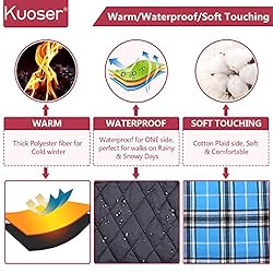 Kuoser Warm Dog Coat, Reversible Dog Jacket