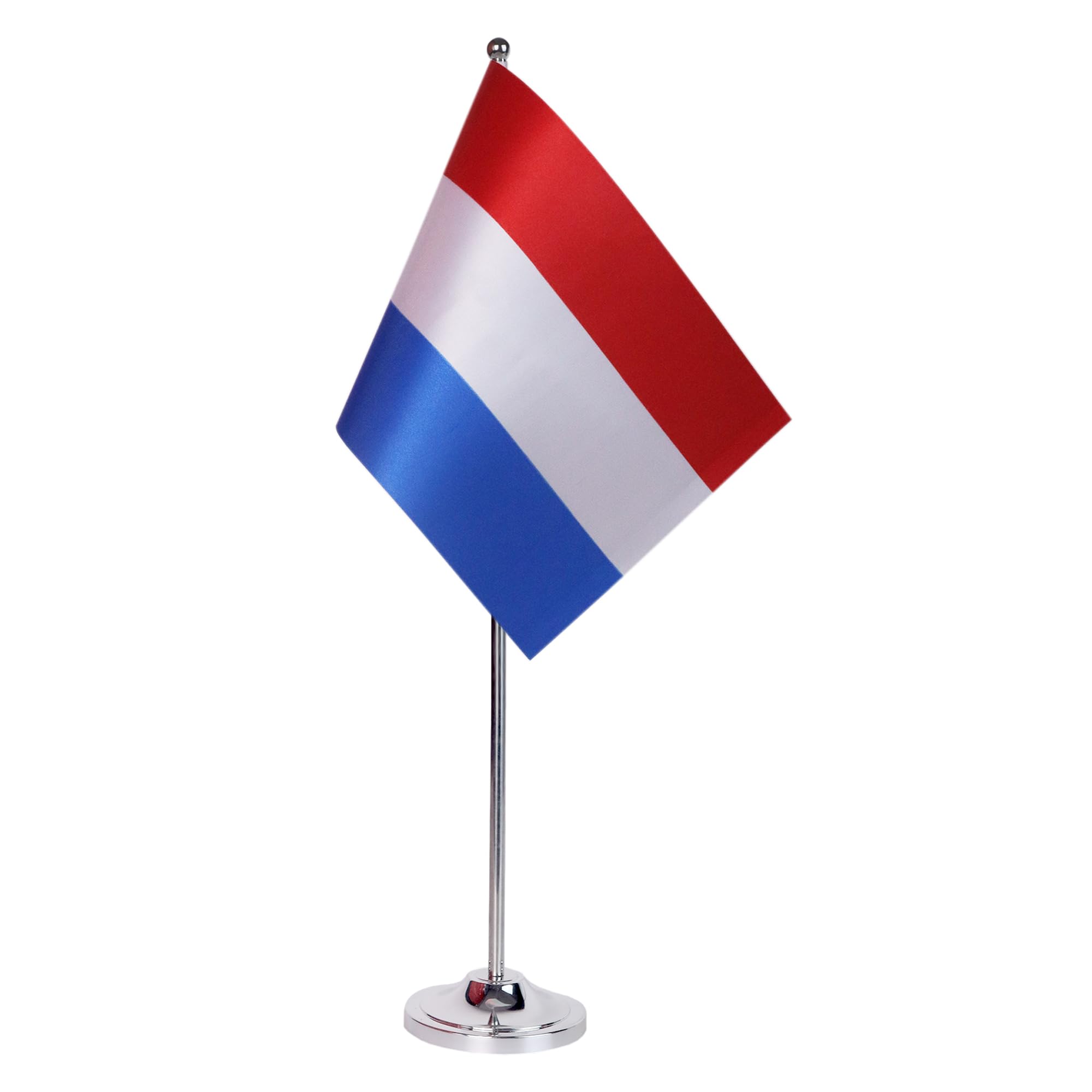 AZ FLAG Netherlands Prestige Table Flag 6'' x 9'' - Dutch Office Decoration 100% Satin 22 x 15 cm - Desk Flag with Steel Pole and Base