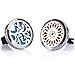2PCS Auzer Car Fragrance Diffuser Vent Clip Car Air Freshener Perfume Clamp Aromatherapy Essential Oil Diffuser Stainless Steel Locket with Vent Clip and 12 Oil Refill Pads (Tree of love + Sunflower)