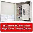 SecurityCameraKing CCTV Distribution Box 18 Channel 12V DC High Power CCTV Power Supply Distribution Box 20 Amps Output
