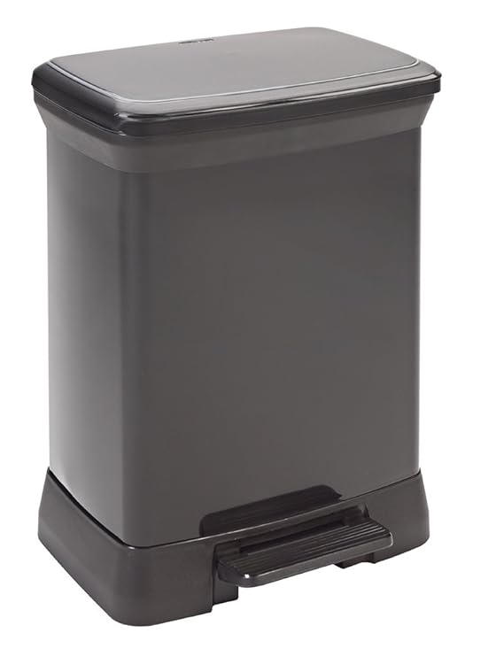 CURVER 203287 Pedal Bin Rectangular 30 L Polypropylene Metal Look Black