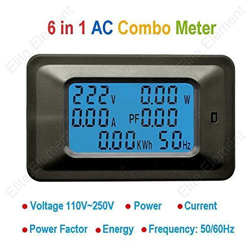 AC Multimeter 6in1 Combo Meter Voltage 110V 220V Current 100A Power Factor KWH Frequency Multifuction Tester