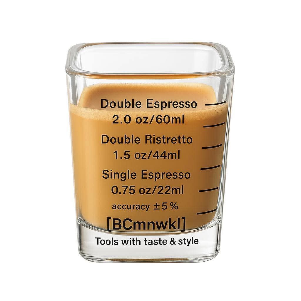 Espresso Shot Glasses Measuring Cup Liquid Heavy Glass for Baristas 2oz for Single Shot of Ristrettos (1-Pack)