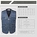 Eidlvais Men's Multi-Pockets Vest for Outdoors Travels Sports Blue Size XXL