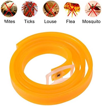 Gohunter Insecticidal Anti Flea Pet Dogs Cat Collar Adjustable Anti-insect Mosquitoes Dog Ring Neck Straps,4 Month Protection (33cm Orange)