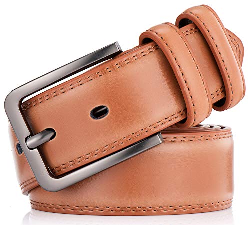 Mens Belt - Autolock Genuine Leather Dress Belt - Classic Casual Belt for Men in Gift Box - Thumbnail 3