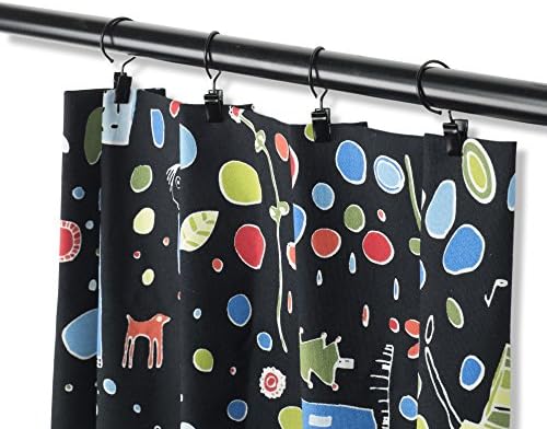 R&amp;H Decorative Drapery Wire Multipurpose Curtain 12 pieces Clip Rings Iron Metal 1 Inch Diameter, Great for Hanging Art Projects (Black)
