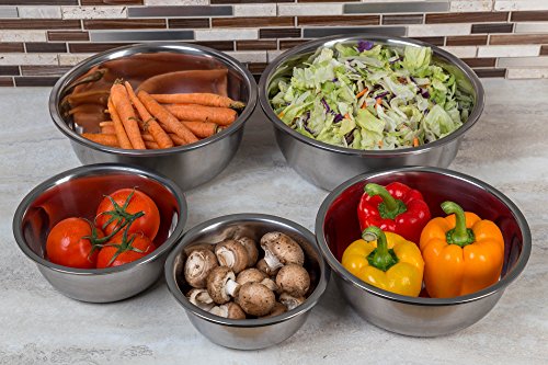 image for Stainless Steel Mixing Bowls Mirror Finish Nesting Bowls Set Of 6 Diff