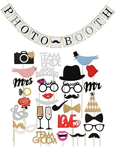 Wedding Photo Booth Props and Photo Booth Banner - Wedding Supplies -Wedding Stuff- Picture Booth Props for Wedding - Wedding Photo Booth Ideas