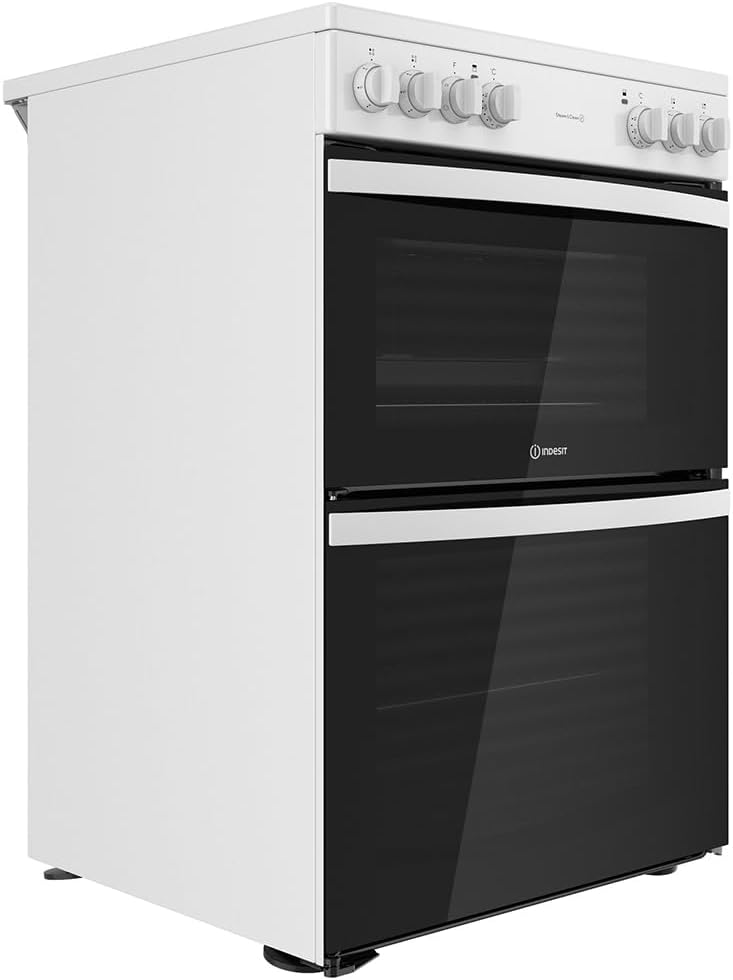 Indesit 60cm Double Oven Electric Cooker White ID67V9KMW