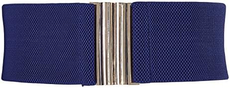 GRACE KARINWide Stretchy Vintage Waist Belt with Metal Buckle Muticolored CL409