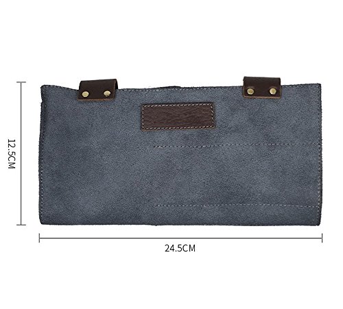 SMITH CHU Retro Hair Stylist Scissors Holder Pouch Cases for Hairdressers, Salon Tools Holster Bag,Genuine Cow Leather Roll-Up Organizer