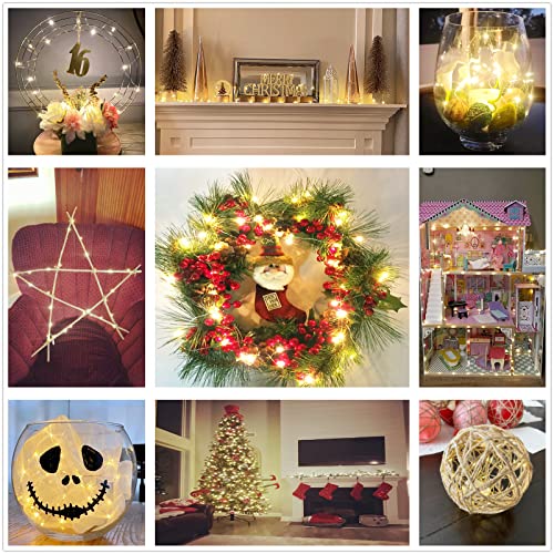 Battery Operated String Lights for Bedroom 7Ft 20 LED Silver Copper Wire Fairy Lights Room Decor for Teen Girls Starry Moon Lights for Garlands Centerpiece Party Table Christmas Decor Light Warm White