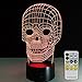 NINE SQUARE EGOU Skull Lamp Remote Controller LED Touch 7 Colors Changing Table Desk Lamp Optical Illusion Light Halloween Decorations Acrylic Lamp Halloween Decorations Kids Lamp Halloween Lights