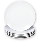 Miicol Small Dessert Plates Set of 6, Ceramic White Appetizer Plates 6 Inch / 15 cm, Mini Porcelain Serving Plate for Cake, B