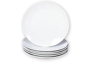 Miicol Small Dessert Plates Set of 6, Ceramic White Appetizer Plates 6 Inch / 15 cm, Mini Porcelain Serving Plate for Cake, B