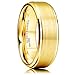 King Will Glory Womens Mens 8mm Matte Brushed Tungsten Carbide Ring 14K Yellow Gold Wedding Band Comfort Fit