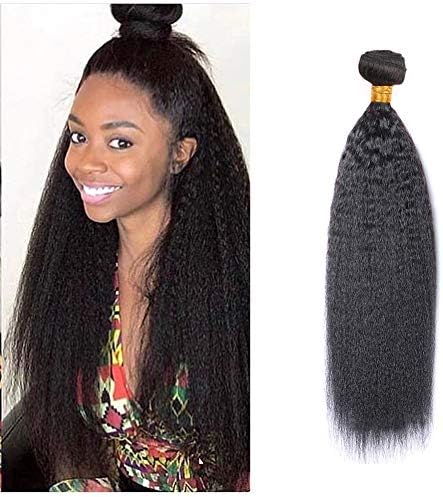 OYLOVE Hair Brazilian Kinky Straight Hair 1 Bundle 8-22inch Brazilian Virgin Remy Human Hair Extension (1 bundle 14inch, natural)
