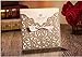 Graces Dawn 100pcs Laser-cut Lace Flower Pattern Wedding Invitations Cards(set of 100pcs) and Blank Cards and Envelopes 6 x 6
