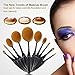Beauty Kate Oval Makeup Brush Set of 10pcs Super Soft Professional Tooth-brush (Black) - Contour Blush Concealer Powder Blending Eyeliner Face Oval Foundation Brush Makeup Cosmetics Brushes Tool Set