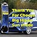 Big Hippo Windshield Sun Shade, Car Window Shade as Bonus Keep Vehicle Cool Windshield Sunshade Protect Your Car from Sun Heat & Glare Best UV Ray Visor Protector -Silver/Blue (Size: 55.16