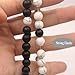 UEUC Distance Couple Bracelet His and Hers Black Matte Agate & White Stone 8mm Beads Bracelet