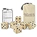 GoSports Giant Wooden Playing Dice Set with Rollzee and Farkle Scoreboard - Includes 6 Dice, Dry-Erase Scoreboard and Canvas Tote Bag - Choose 2.5 Inch or 3.5 Inch Dice)