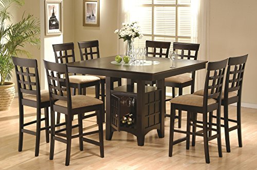 Coaster Hyde 9 Piece Counter Height Dining Set in Cappuccino