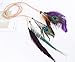 ZWZCYZ Women Girl Indian Vintage Boho Gorgeous Peacock Jade Purple Brown Feathers Hair Band Suede Braided Headband Tie