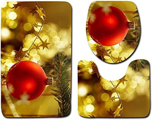 Kiss Ball Ornament, Cardinal Bell - Wedding Kissing Seat Cover and Rug Set