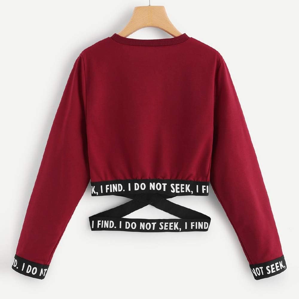 Amazon Com Miuye Yuren 19 Womens I Do Not Seek Drawstring Hem Sweatshirt Fashion Long Sleeve Short Pullover Crop Top Red Clothing