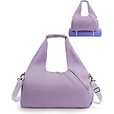 RHDZO Gym Bag for Women with Shoe Compartment Yoga Mat Bag with Wet Pocket and Water Bottle Holder Weekender Bag with Strap