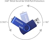ENUODA 64GB USB 2.0 Memory Stick Blue Swivel USB Flash Drive view 5