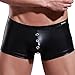 YiZYiF Men's Leather Like Front Holes Boxer Briefs Wetlook Bikini Swimwear