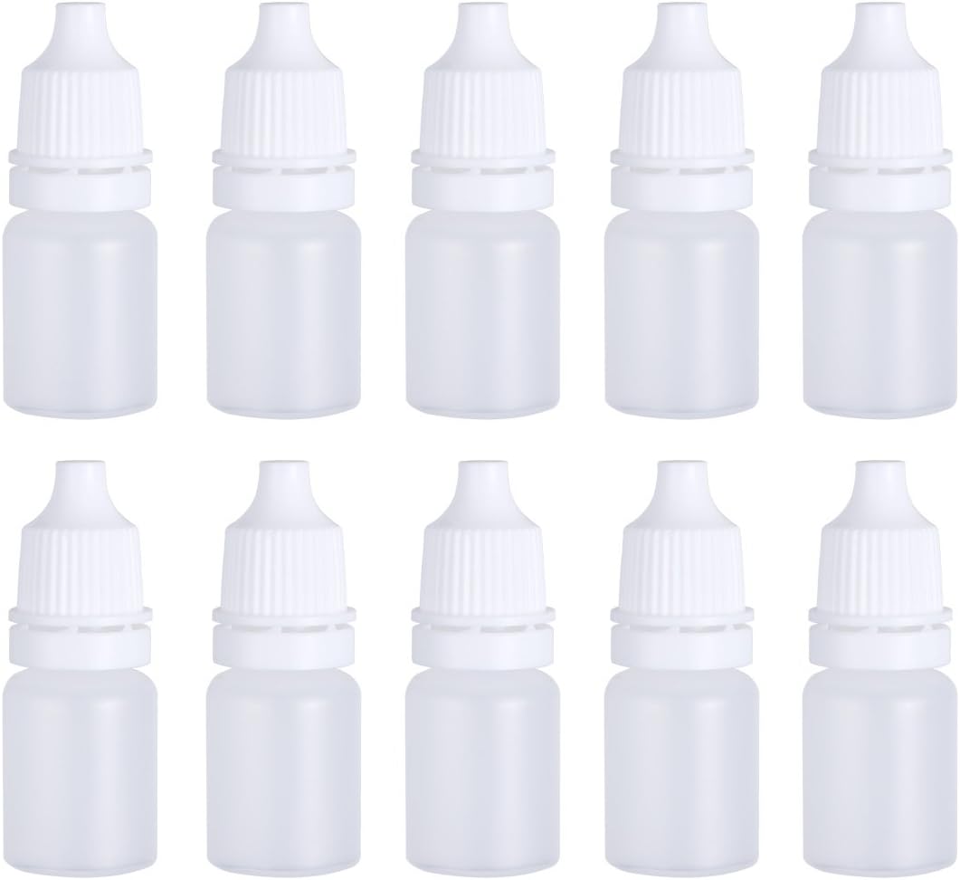 SUPVOX 10PCS Plastic Squeezable Dropper Bottles Empty Drop Bottles Essential Oil Squeeze Bottle Refillable Containers with Caps 5ml