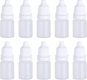 SUPVOX 10PCS Plastic Squeezable Dropper Bottles Empty Drop Bottles Essential Oil Squeeze Bottle Refillable Containers with Caps 5ml