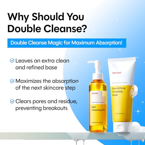 ma:nyo Pure Cleansing Oil 6.7 fl oz (200ml) Daily Makeup Remover & Blackhead melting with 14 Plant-Based Oils | Suitable for All Skin Types | Korean Skincare