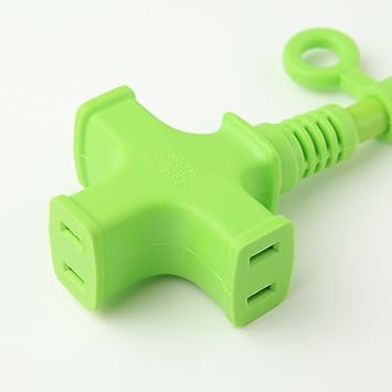 Amazon おしゃれ カラータップ 延長コード 3個口 5m グリーン 日本製