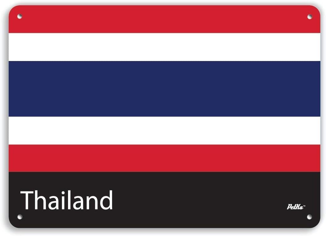 Monsety Home Decor Signs Thailand Flag Metal Wall Decor Art Aluminum Tin Sign Gift