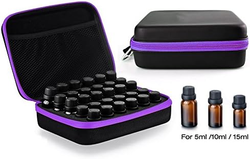 Essential Oils Storage for 30 Bottles Essential Oils Case 5 10 15ml Containers Essential Oil Travel Case for Doterra and Young Living Oils Storage Organize（Purple）