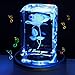 LIWUYOU Crystal 3D Rose Flower Colorful Rotating Musical Box Engraved I Love You, Rose, Music Base