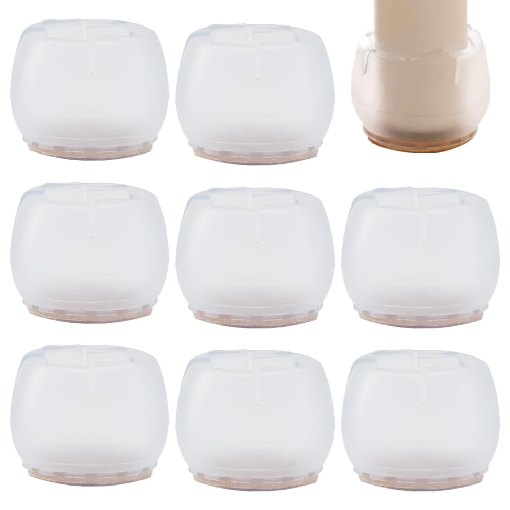 CEEYSEE 16 PCS Chair Leg Caps Floors Protector Silicone Covers Rubber Caps Circular Feet Pads for Square Legs 37-40mm & Round Legs 45-50mm
