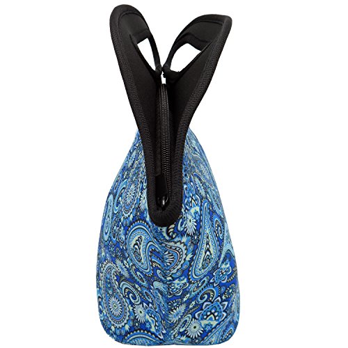 Neoprene Lunch Bag - Insulated Lunch Tote Bags for Women & Girls - Lunch Boxes for Kids & Adults - Adult Lunch Box (Paisley Design Set)