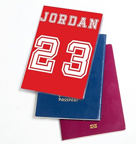 Personalize Your own Sports Name &amp; Number Travel Passport Cover Case - Red