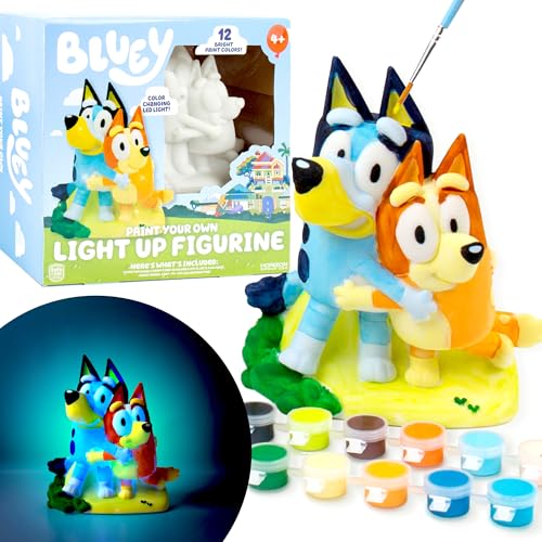 Bluey Paint Your Own Light-Up Figurine, Bingo Night Light, Toys for Kids, Plays…