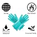 Silicone Cleaning Gloves Set of Magic, Reusable Dishwashing Scrubber – Heat-Resistant, Dishwasher-Safe Bristles for Car Washing, Pet Care, Kitchen and Bathroom Cleaning + Free Hanging Hook (Mint)