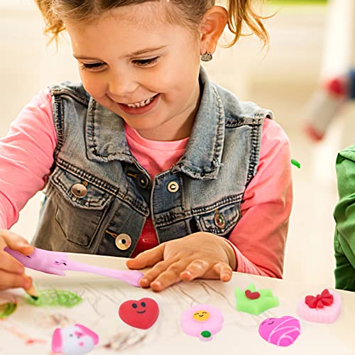 LovesTown 30PCS Valentines Day Mochi Squishy Toys, Mini Kawaii Squishies Stress Relief Fidget Toys for Valentine\'s Day Goodie Bag Fillers Party Favors